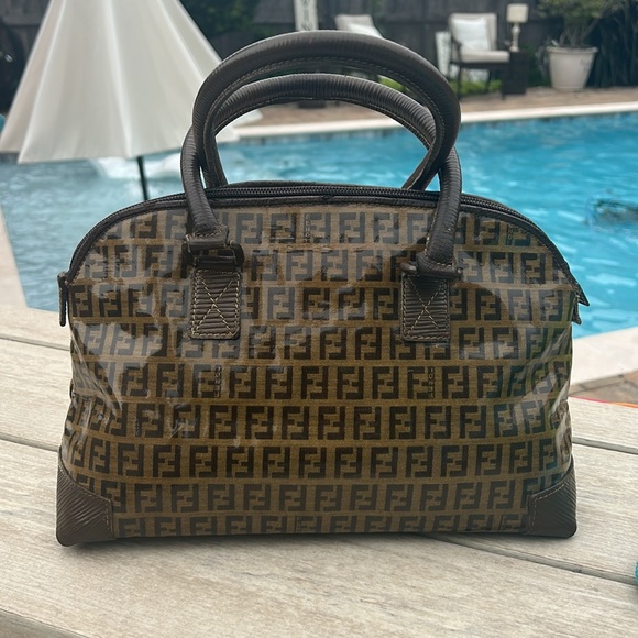 Fendi VINTAGE Zucchino FF Satchel Hand Bag - Picture 3 of 12